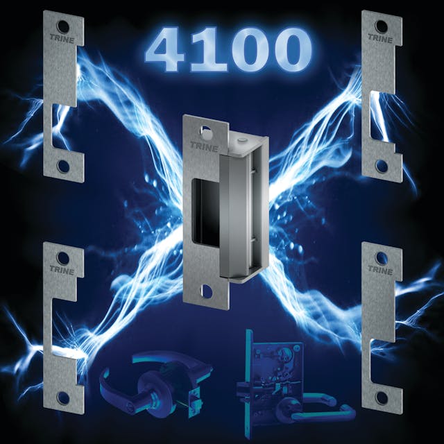 The 4100 electric strike, also fire rated, contains the 4 most popular faceplate configurations, multiple voltages, a low profile backset and a trim skirt to allow for installation flexibility.