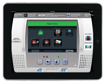 A screenshot of Honeywell's new LYNX Touch iPad demo app.