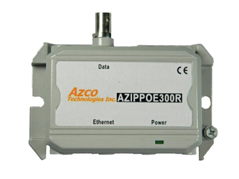 Azco Technologies&apos; new AZIPPOE300 IP/POE extender over coax.