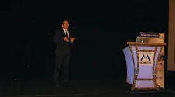 Dr. Magnus Ekerot, CEO of Mobotix Corp., delivers the keynote address at the company's National Partner Conference in Fort Lauderdale, Fla. on Monday.