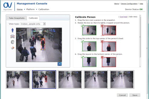A screenshot of ObjectVideo&apos;s OV6 video analytics software. Companies have begun reaching out to ObjectVideo to discuss patent licensing agreements following its recently settled legal disputes with Pelco and Bosch.