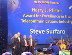 Left to right: Jerry Bowman, BICSI President; Mel Anderson, Ph.D.,USF - College of Engineering; Steve Surfaro, Axis Communications; and Harry Pfister, BICSI Past President during the awards presentation at the 2013 BICSI Winter Conference & Exhibitions. Left to right: Jerry Bowman, BICSI President; Mel Anderson, Ph.D.,USF - College of Engineering; Steve Surfaro, Axis Communications; and Harry Pfister, BICSI Past President during the awards presentation at the 2013 BICSI Winter Conference & Exhibitions.