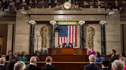President Barack Obama delivers his State of the Union address on February 12, 2013. The security industry could eventually suffer the consequences of economic gridlock on Capitol Hill.