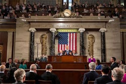 President Barack Obama delivers his State of the Union address on February 12, 2013. The security industry could eventually suffer the consequences of economic gridlock on Capitol Hill.