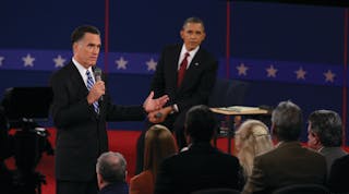Mitt Romney and President Obama were protected at the second presidential debate in part by a surveillance system anchored by a Milestone VMS.