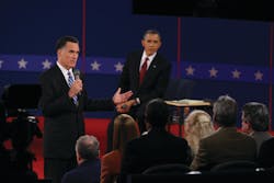 Mitt Romney and President Obama were protected at the second presidential debate in part by a surveillance system anchored by a Milestone VMS.