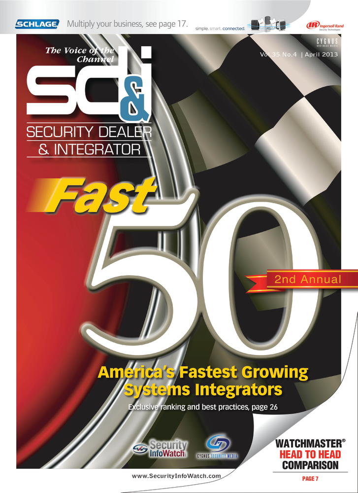SD&I magazine ranks America's 50 fastest growing security systems integrators in its April issue.