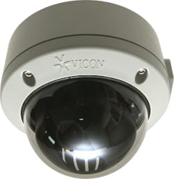 One of Vicon&apos;s new V920D Roughneck IP dome cameras.
