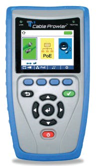 The Cable Prowler combines the functions of a high-end cable tester and length measurement tester, with the capability to identify link status, link capability, and PoE detection.
