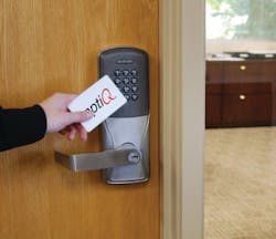 Nexia Property Intelligence works with Schlage electronic door locks and aptiQ readers to provide a complete property access control solution.