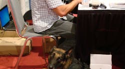 Mike Ritland of the Warrior Dog Foundation with former service dog Rico by his side.