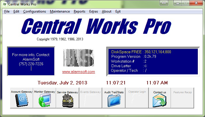 AlarmSoft's Central Works PRO helps operators process alarm signals and other subscriber information quickly and seamlessly.