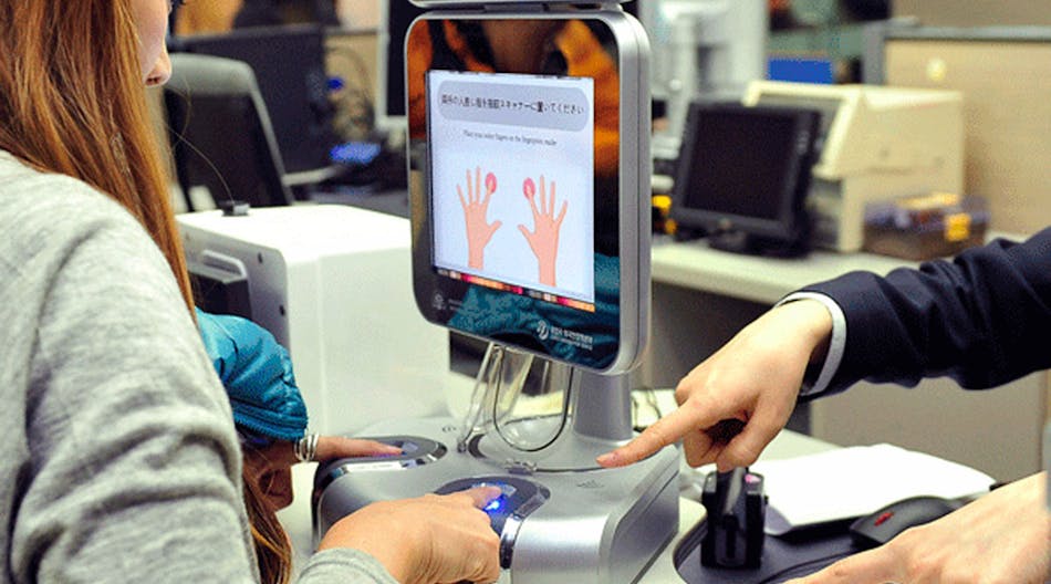Upon arrival to Korea&rsquo;s busiest airports and seaports, all foreign visitors proceed to Korea Immigration stations and submit their arrival card and passport to the immigration officer. They then place the index fingers of each hand on the two Lumidigm fingerprint sensors for simultaneous fingerprint verification.