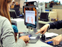 Upon arrival to Korea&rsquo;s busiest airports and seaports, all foreign visitors proceed to Korea Immigration stations and submit their arrival card and passport to the immigration officer. They then place the index fingers of each hand on the two Lumidigm fingerprint sensors for simultaneous fingerprint verification.
