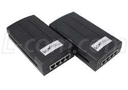 The new 2-Port Gigabit Power-Over-Ethernet (PoE) DC Injector/Midspan allows multiple units to be fastened together.