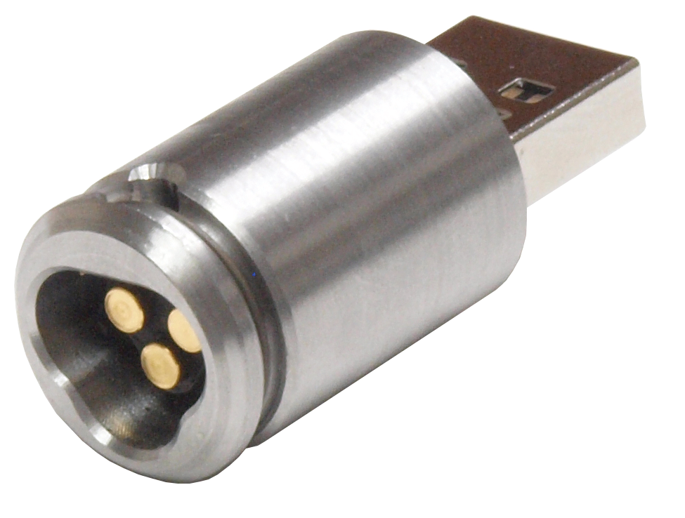 The PowerPort is a compact charger for use with all rechargeable CyberKey smart keys including the RXD II, the RXD, the RCG, and the CyberKey Blue. One side of the PowerPort fits the tip of a CyberKey.