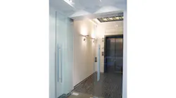 The Securitron R100 Surface Mounted Wireless Reader offers an elegant way to extend access control to glass, stone, granite or marble entryways. The R100 uses wireless communication between the reader and an Aperio® hub to connect to the access control system. Installation of the R100 is simple and convenient, requiring no drilling or pulling of wires to the door and can be adhered to the outside of a glass door in a few minutes.