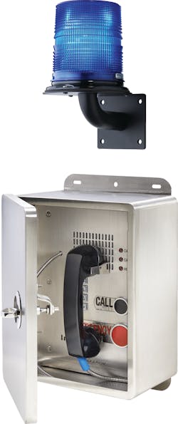 Talkaphone has released a hardened, NEMA 4X rated, call box with a handset for noisy and harsh environments. Typically used at industrial complexes, transit facilities, bridges and similar outdoor locations, the unit features durable marine grade stainless steel construction and additional security with a latching door.