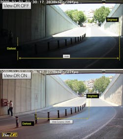The WDR decibel level is critical to the performance of the camera. Notice the massive difference between a surveillance image recorded with a 60db WDR camera (top) and a 130db WDR camera (bottom). The WDR decibel level is critical to the performance of the camera. Notice the massive difference between a surveillance image recorded with a 60db WDR camera (top) and a 130db WDR camera (bottom).