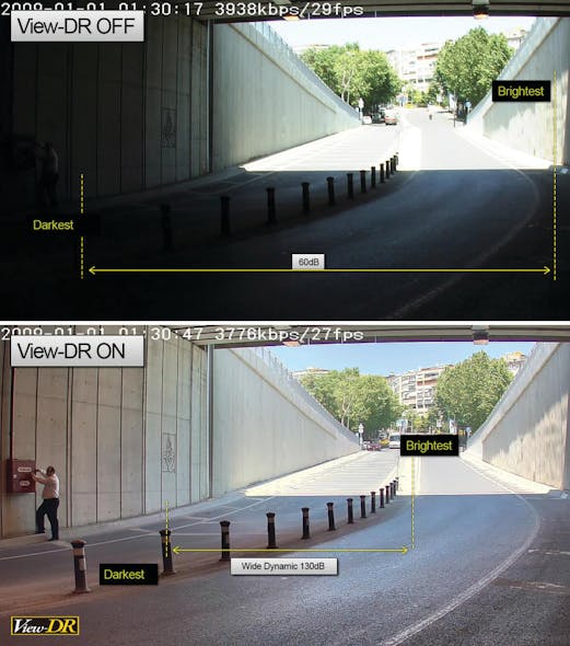 The WDR decibel level is critical to the performance of the camera. Notice the massive difference between a surveillance image recorded with a 60db WDR camera (top) and a 130db WDR camera (bottom).