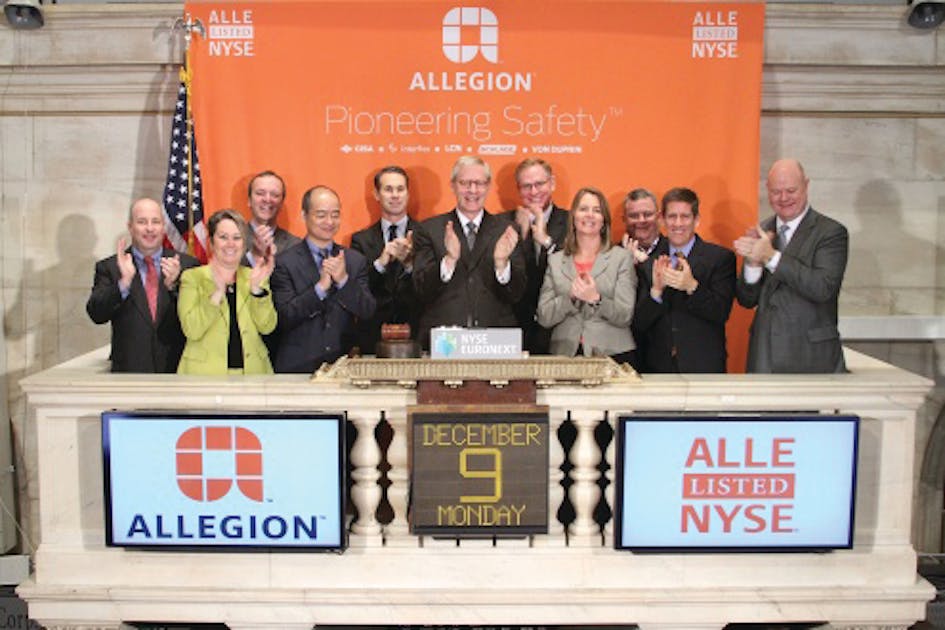 Allegion rings opening bell at NYSE marking the company's
