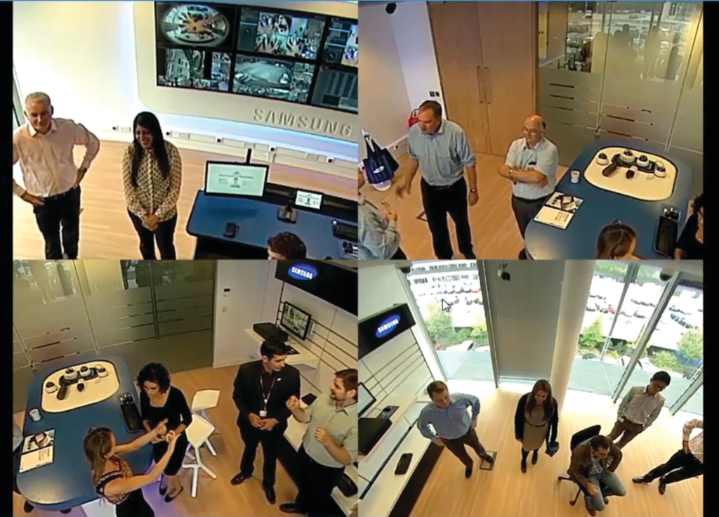 Single sensor panoramic cameras' viewing modes include single panorama (one 360&deg; image), double panorama (two 180&deg; images), quad (four 90&deg; images, as shown), or a single rectangle (one 180&deg; image).