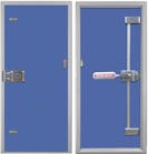 Trident Multi -Point Locks provide multi-point deadbolt locking with maximum, time proven resistance to break-ins. Code compliant, single motion exiting retracts all moving bolts simultaneously, as opposed to the use of slide bolts, drop bars, padlocks, etc., which violate building and fire safety codes.