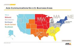 As part of its recently announced U.S. Expansion Plan, Axis will designate six business areas (Northeast, Mid-Atlantic, Southeast, Midwest, South Central and West) across the country, all of which are slated to have their own dedicated, customer-facing offices with an Axis Experience Center. As part of its recently announced U.S. Expansion Plan, Axis will designate six business areas (Northeast, Mid-Atlantic, Southeast, Midwest, South Central and West) across the country, all of which are slated to have their own dedicated, customer-facing offices with an Axis Experience Center.