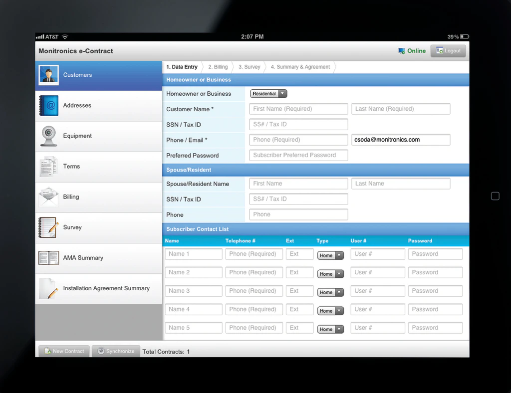 Monitronics Monitronics eContract app From: Brinks Home Security (formerly MONI ...