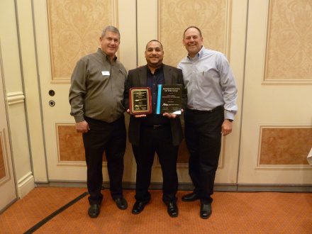 From l-r: Dan Tarkoff, Vice President Sales, Middle Atlantic Products; Justin Rivas, CSO, Dynacom Sales; Mike Baker, President, Middle Atlantic Products.