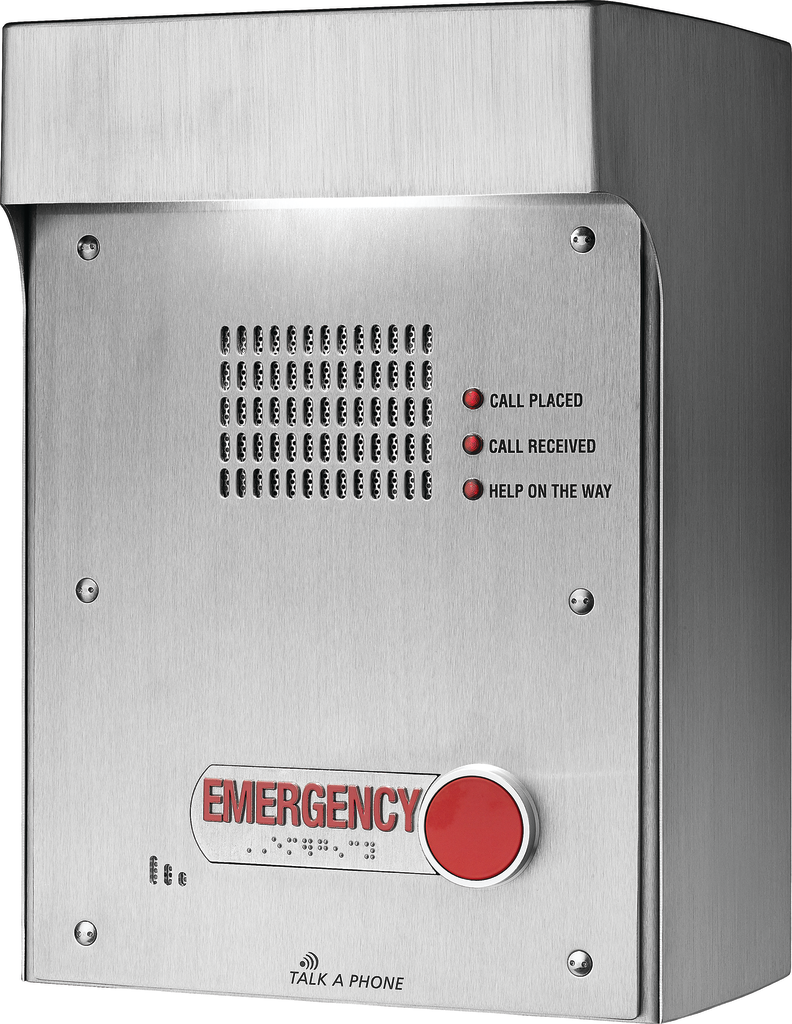 The ETP-SML surface mount is constructed of vandal-resistant stainless steel and features a protective hood designed to withstand outdoor elements. The unit is durable enough to house an emergency phone on a wall or a pole.