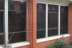 Security screens like the ones seen on these windows make it nearly impossible for an intruder to shoot their way into a school building. Security screens like the ones seen on these windows make it nearly impossible for an intruder to shoot their way into a school building.