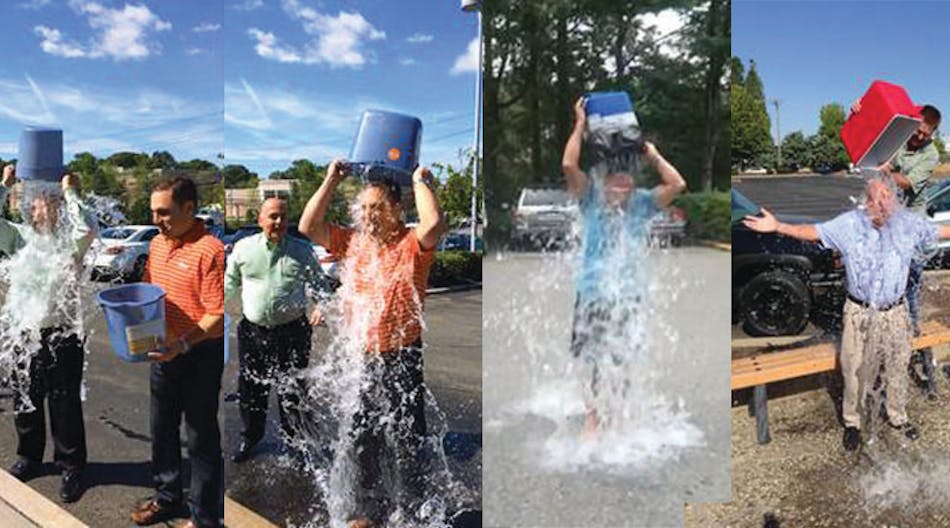 Tri-Ed&apos;s senior management team recently accepted the Ice Bucket Challenge. From left to right: Pat Comunale, President &amp; CEO, James Rothstein, Chief Marketing Officer, Paul Swan, Vice President of Sales and Marketing/Canada, and Mike Culbertson, VP Technical Sales Group.