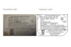 These photos show the difference between the real UL label and the fake one.