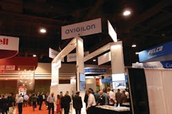A view of the Avigilon booth at ASIS 2014.