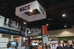 A view of the NICE Systems booth at ASIS 2014. Providers of PSIM platforms like NICE, VidSys and Verint are finding that customers want to expand the capabilities of their software beyond traditional security applications.