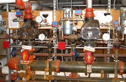 Dry-pipe suppression systems are found where the sprinkler pipes may be exposed to low temperatures and freezing may occur, such as northern parts of the country and in refrigerated storage areas.