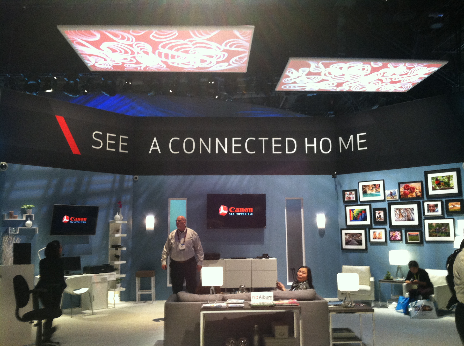 The connected home, here at the Canon CES booth, was a common theme at many booths.