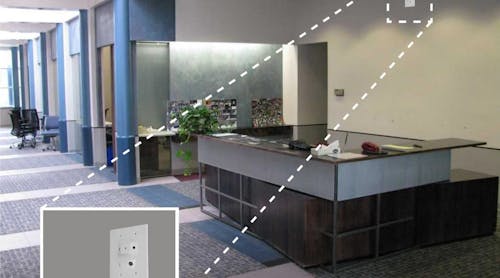 The Guardian Indoor Gunshot Detection system incorporates acoustic gunshot detection software and combines it with infrared sensor flash detection.