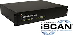 LifeSafety Power&apos;s FlexPower RS Series iSCAN (Supervision Control Access Notification) Networked Rackmount SmartPower system.