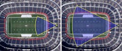 This side-by-side comparison shows the distance that can be adequately covered by a traditional thermal camera on the left and what can now be achieved using the SightLogix XA Smart Thermal Camera on the right. This side-by-side comparison shows the distance that can be adequately covered by a traditional thermal camera on the left and what can now be achieved using the SightLogix XA Smart Thermal Camera on the right.