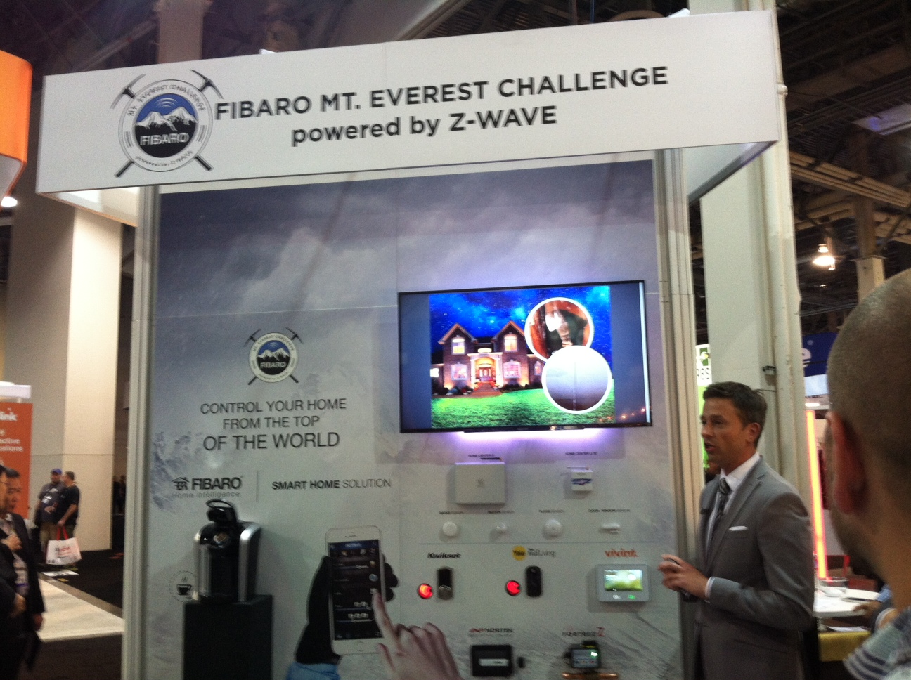 The Z-Wave-enabled coffee maker on the left was successfully activated from the summit of Mt. Everest.