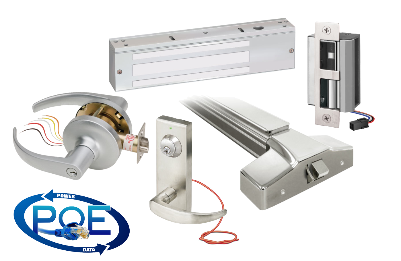 The world is wired. Internet cable is everywhere. Buildings are smart. SDC&rsquo;s low power line of PoE Capable Locking Hardware and Access Controls save time and money by allowing easy integration and connection to an access control system using ordinary Ethernet cable in a PoE enabled network.