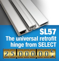 . A SELECT geared continuous hinge surpassed 25,000,000 open/close cycles in laboratory testing &mdash; equivalent to 60 years of high-traffic use and 10 times beyond BHMA Grade 1 cycle count.
