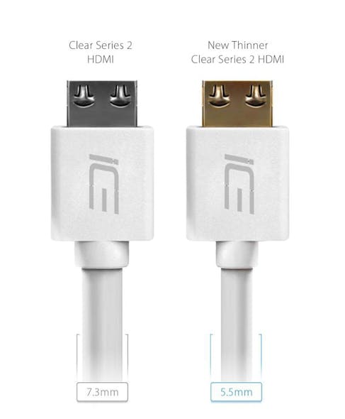 ICE Cable Systems&apos; Thinner Clear Series 2 HDMI cables .