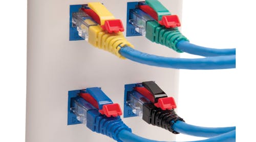 The EZ-DataLock Locking Strain Reliefs, pictured above, are now part of the Platinum Tools&apos; line of EZ-RJ45 network solutions.