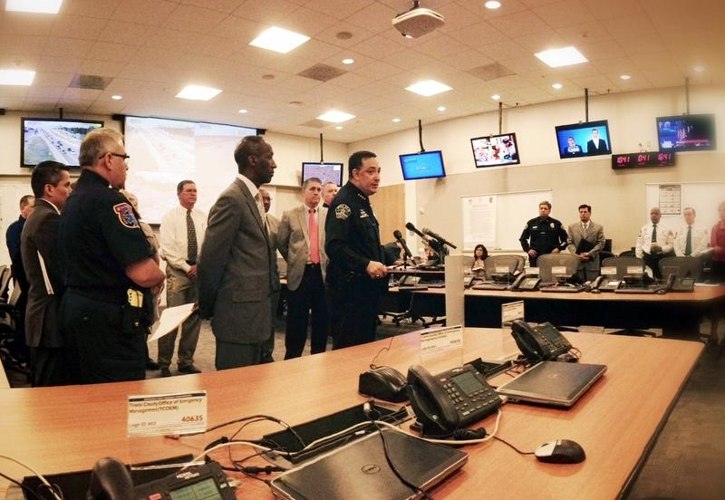 Public Safety command and control centers like this one in Austin, TX use the latest in data encryption technology and video analytics to stay informed and proactive in crime prevention.