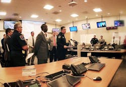 Public Safety command and control centers like this one in Austin, TX use the latest in data encryption technology and video analytics to stay informed and proactive in crime prevention. Public Safety command and control centers like this one in Austin, TX use the latest in data encryption technology and video analytics to stay informed and proactive in crime prevention.