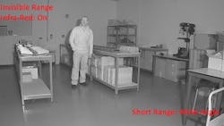 Infrared illumination provides covert surveillance in darkened areas. Infrared illumination provides covert surveillance in darkened areas.