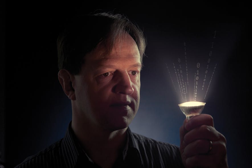 University of Edinburgh Professor Harald Haas has developed Light-Enabled Wi-Fi (Li-Fi) technology, which he says offers faster, safer transfer of data than conventional Wi-Fi.